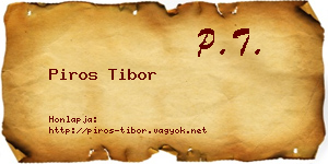 Piros Tibor névjegykártya